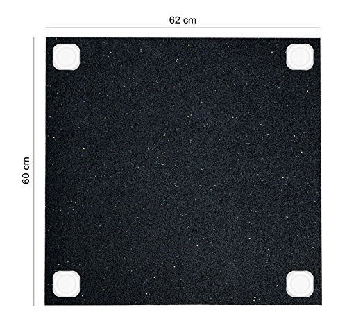 intervisio Estera antivibración para lavadoras, Antideslizante para Lavadora o Secadora, Universal de 62x60 cm, Juego de 4 amortiguadores de Vibraciones, Bases Amortiguador de oscilación