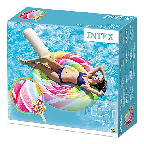 Intex 58753EU - Colchoneta hinchable Piruleta de colores 135 x 208 cm