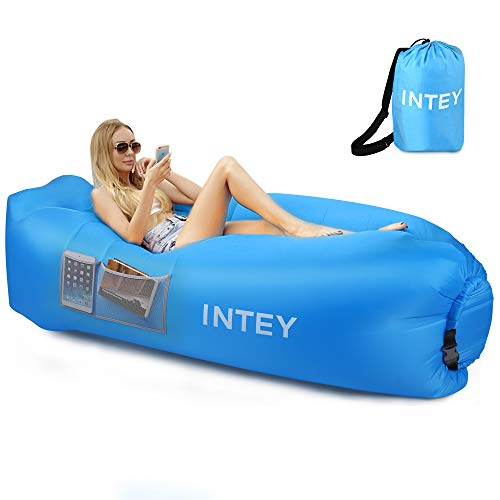 INTEY Sofá inflable, Reclinable Inflable, Resistente al Desgarro, Resistente al Agua y a la Suciedad, Plegable y Portátil, Adecuado para Acampar, Caminar, Descansar, etc.