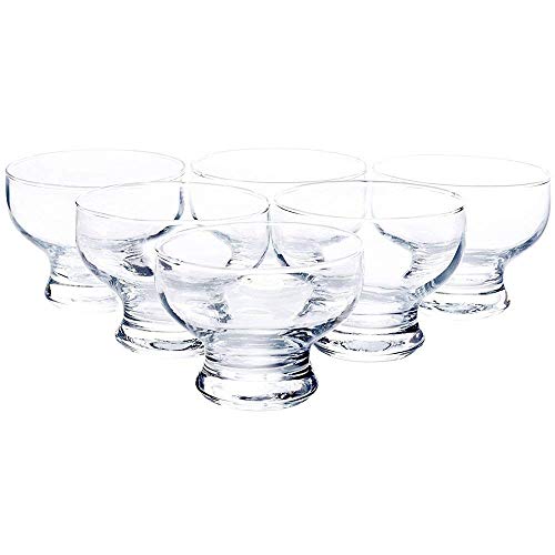 Invero - Juego de 6 cuencos de cristal para servir aperitivos para postres y cócteles, ideal para ensaladas de frutas, helados, trifles y más