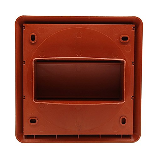 Invero - Rejilla rectangular de plástico para ventilación, extractor de aire, rejilla de ventilación sin retorno (50 mm x 110 mm), color terracota