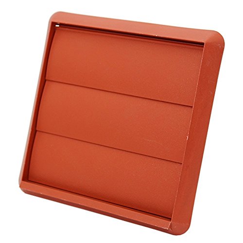 Invero - Rejilla rectangular de plástico para ventilación, extractor de aire, rejilla de ventilación sin retorno (50 mm x 110 mm), color terracota