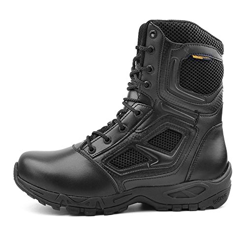 IODSON Zapatos de Hombre Botas/Botas de Combate/Botas Tácticas Ultra-Ligero Antideslizante Tela de Cuero Verdadero Transpirable JR-631 41 EU