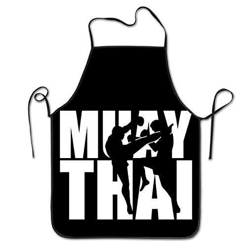 Iop 90p Muay Thai - Delantal de cocina unisex, poliéster, Blanco, talla única
