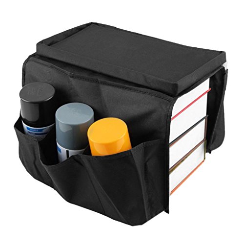 ipenny reposabrazos organizador bolsa de almacenamiento para reposabrazos de sofá con bandeja y multi-pochette de poliéster para portátil Tablet Notebook taza Magazine libro mando a distancia TV