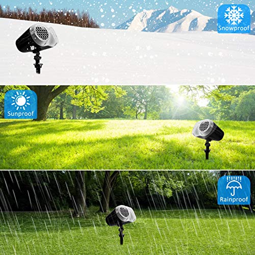 IREGRO Luces de Proyector Navidad,Copos de Nieve Luz de nevadas Navidad Impermeable LED Exterior Decoración Luz de Proyector con Control Remoto Patrón para Regalos,Fiesta,Festivos,Navidad,Boda