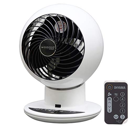 Iris Ohyama 531373 Woozoo - Ventilador silencioso, oscilante y ultra potente con control remoto - PCF-SC15T, 38 W, 30 m², blanco, 21 x 21 x 29 cm