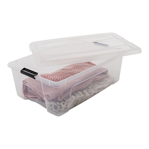 Iris Ohyama New Top Box NTB-30 - lote de 6 cajas apilables de almacenamiento, Transparente, 30 L