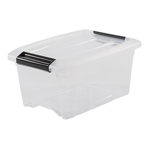 Iris Ohyama New Top Box NTB-5 - lote de 3 cajas apilables de almacenamiento, Transparente, 5 L