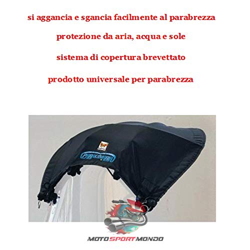 Isotta PQ01 - Funda para Parabrisas antilluvia, antiviento, se engancha y desengancha fácilmente al Parabrisas y Protege del Aire, el Agua y el Sol