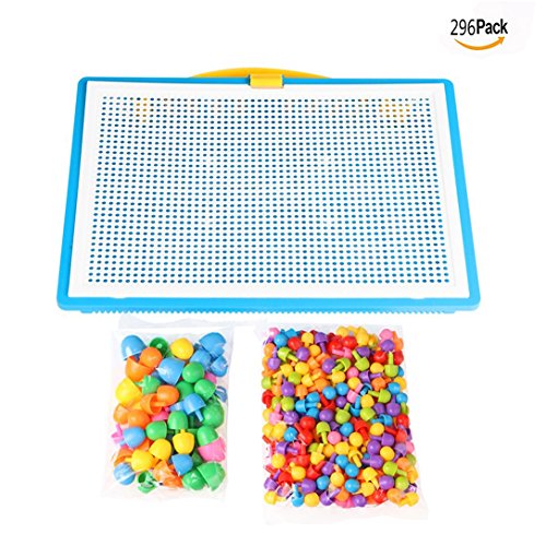 Itian 296PCS - Rompecabezas Tablero con Hongos de Clavijas Caja Juguetes Bricolaje, para Niños de 3 Años+