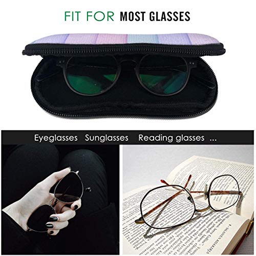 IUBBKI - Estuche para gafas con rayas de color pastel que protege y almacena gafas de sol, gafas de lectura y la mayoría de las gafas, apto para hombres, mujeres y niños