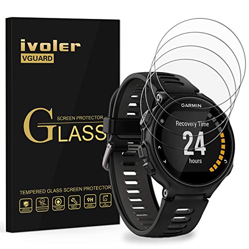 ivoler [4 Unidades] Protector de Pantalla para Garmin Forerunner 735XT, Cristal Vidrio Templado Premium