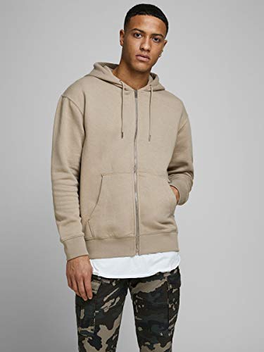 Jack & Jones Jjesoft Sweat Zip Hood Noos Chaqueta, vajilla, L para Hombre