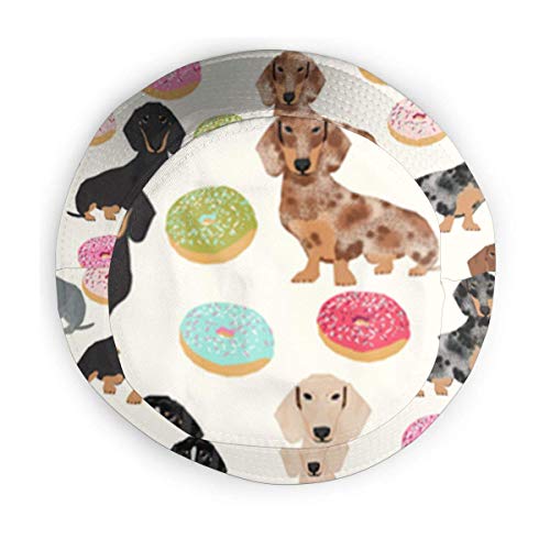 Jacklee - Gorro de viaje unisex con diseño de libélulas Doxie Dachshunds Donuts Cute - Figura decorativa, diseño de perro salchicha Talla única