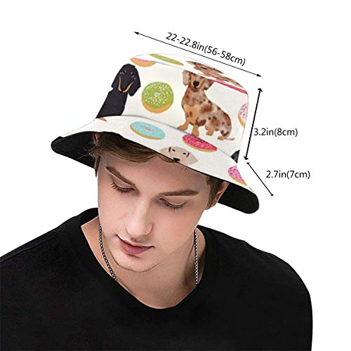 Jacklee - Gorro de viaje unisex con diseño de libélulas Doxie Dachshunds Donuts Cute - Figura decorativa, diseño de perro salchicha Talla única