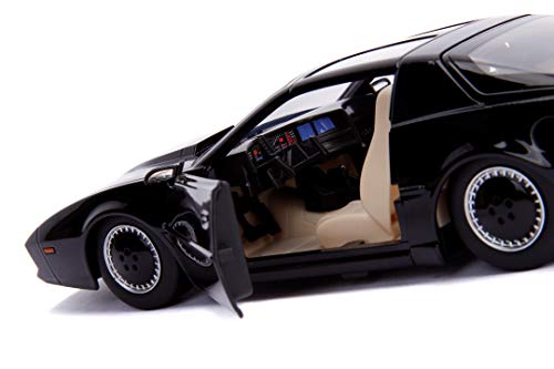 Jada- Kitt Coche fantástico Metal 1:24 con Luces Coleccionismo, Color Negro, Talla Única (253255000)