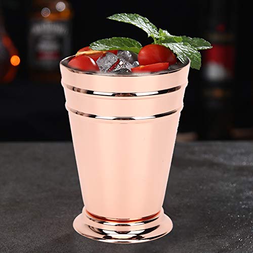 Jadeshay Mojito Cup Copa de Acero Inoxidable para Mojito Mint Julep Bebidas mezcladas Bebidas Home Bar Beber 400ML(Rosa)