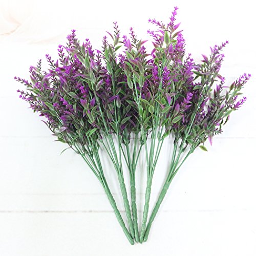 JAROWN - Maceta vintage de flores de lavanda artificiales con cuerda trenzada para decoración del hogar