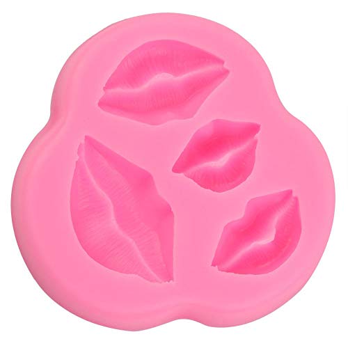 Jeffergarden Herramienta de Molde de Pastel de Hornear de Silicona de Forma de Labios Hechos en casa Fiesta(Rosa)