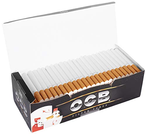 JeVx Maquina Liadora de Tabaco + 200 Tubos con Filtro OCB - Entubador Electrico para LLenado de Cigarros Entubar Cigarrillos de Fumar Entubadora Electrica para Liar