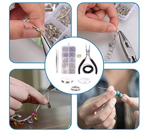 Jewelry Making Kit, Comius Sharp Joyería Herramientas de Reparación de Joyas para Hacer y Reparar Collares y Pulseras y Pendientes Accesorios (Silver)