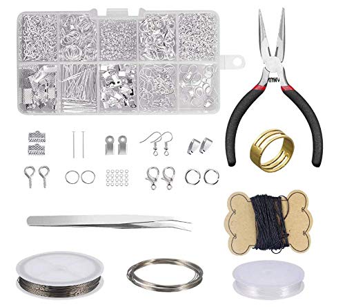 Jewelry Making Kit, Comius Sharp Joyería Herramientas de Reparación de Joyas para Hacer y Reparar Collares y Pulseras y Pendientes Accesorios (Silver)