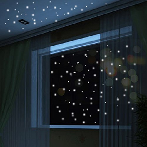 JiaMeng Glow In The Dark Star Pegatinas de Pared Dots and Moon Starry Sky Decoración de la habitación para niños