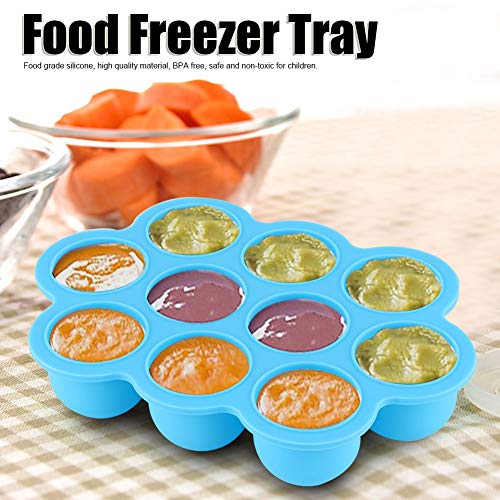 Jimdary Envase de Comida para bebés no tóxico Libre de bpa, envase de congelador de Comida, Silicona Segura de Yogur de Chocolate(Blue)