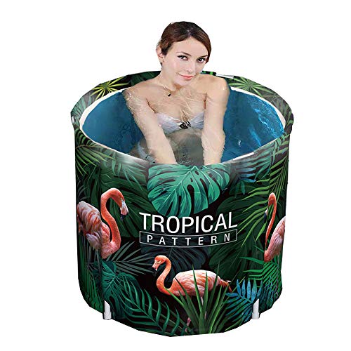 JIN GUI Bañera Plegable Tropical Flamingo, Ducha de inmersión portátil, bañera, Aislamiento de Larga duración, Espacio Suficiente, Moho, a Prueba de Humedad, para Viajes en el baño del hogar