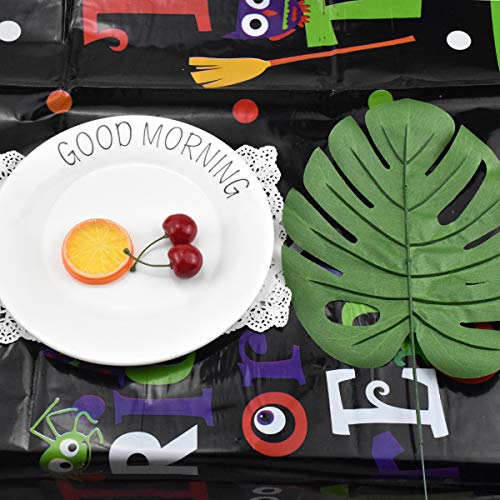 Jinlaili Mantel de Halloween, 137 x 180cm Mantel de Plastico Halloween, Mantel Calavera, Mantel Impermeable para Infantil FiestaHalloween