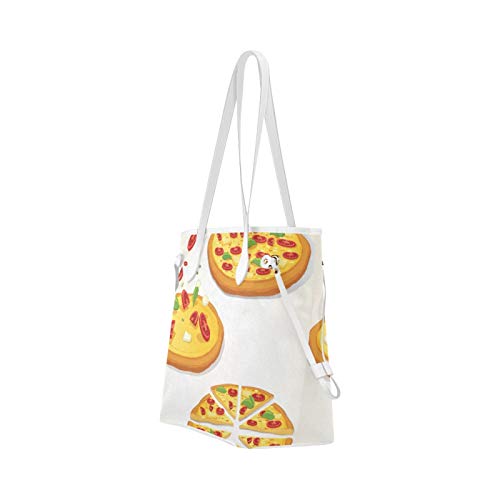 JIUCHUAN Bolso de hombro suave Pizza sabrosa Comida rápida Slice Bolso de hombro para adolescentes Bolsos de mano para mujer Gran capacidad Resistente al agua con asa duradera