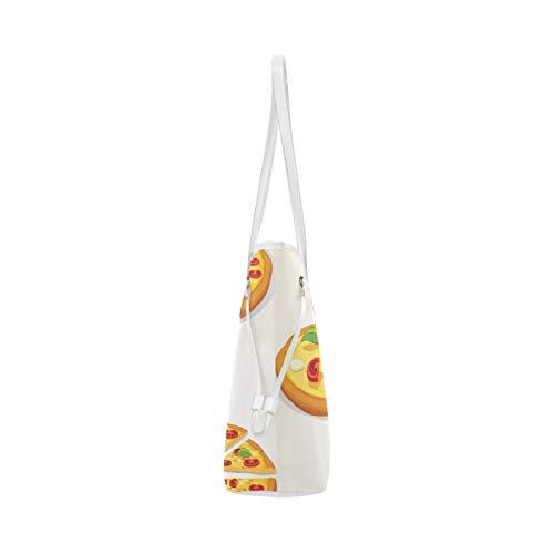 JIUCHUAN Bolso de hombro suave Pizza sabrosa Comida rápida Slice Bolso de hombro para adolescentes Bolsos de mano para mujer Gran capacidad Resistente al agua con asa duradera