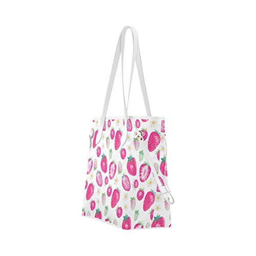 JIUCHUAN Bolsos de mano para mujer, azúcar, dulce, fresa, fruta, bolso de mano para mujer, bolso de viaje, gran capacidad, resistente al agua, con asa duradera