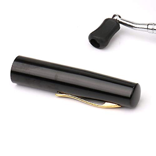 JIUY Mini portátil de la Pluma de Pesca Tipo Varilla telescópica caña de Pescar con Carrete de la Pesca de Pesca de Metal al Aire Libre de los trastos Accesorios (Negro)