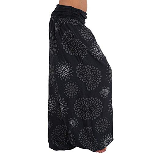 JLTPH Harem Pantalón Mujer Baggy Impresión Boho Pantalones de Yoga Aladin Bombacho Sueltos Harem Pantalones Talla Grande