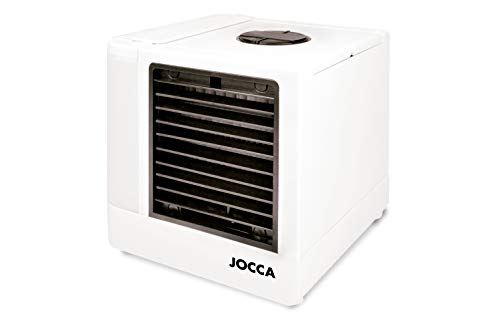 JOCCA 1228 Mini aire acondicionado portátil 3 en 1 USB, humidificador, purificador con 4 colores LED nocturno, PP, blanco