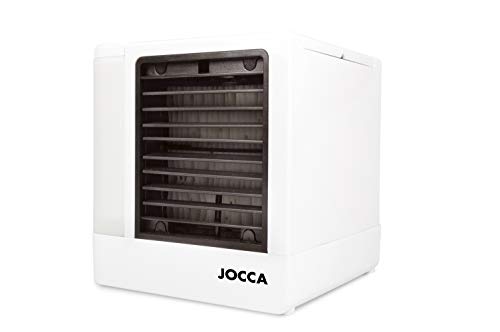 JOCCA 1228 Mini aire acondicionado portátil 3 en 1 USB, humidificador, purificador con 4 colores LED nocturno, PP, blanco