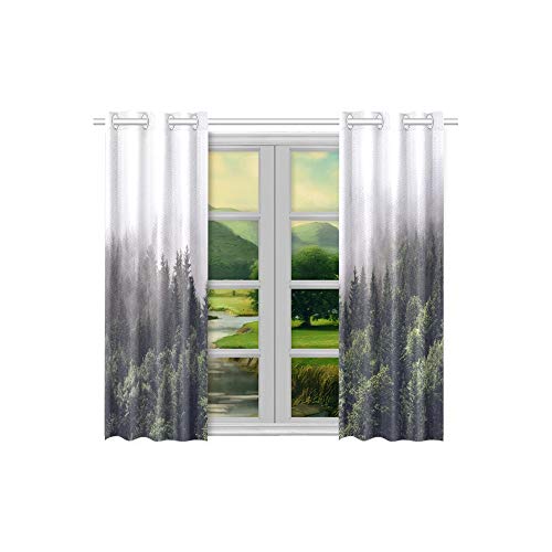 JOCHUAN Pista de la montaña boscosa Nubes Bajas Mobiliario de Cocina Cortinas Cortinas para Ventanas Cafetería, baño, lavandería, Sala de Estar Dormitorio 26X39 Pulgadas 2 Piezas