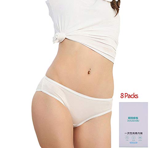 Jolie Algodón Embarazada La Ropa Interior desechable, Mujer Prenatal posparto Comfort Bragas 8pcs,Blanco,XXL