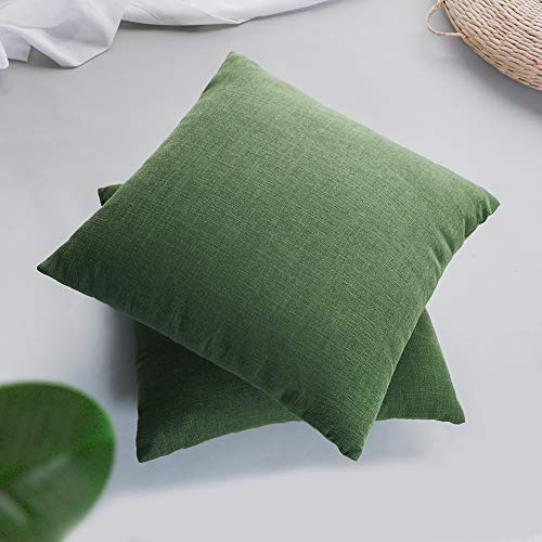 JOTOM Color Sólido Fundas de Cojines Decoración para el Hogar Funda de Almohada para Sofá Silla Oficina Decorativa 45x45 cm (Verde Oscuro, 45x45cm,2 Piezas)