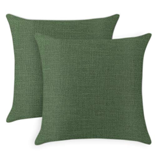 JOTOM Color Sólido Fundas de Cojines Decoración para el Hogar Funda de Almohada para Sofá Silla Oficina Decorativa 45x45 cm (Verde Oscuro, 45x45cm,2 Piezas)