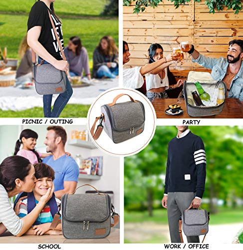 Journeys Bolsa de almuerzo con aislamiento, bolsa de asas térmica de hombro más fresca para hombres, mujeres, bolsa de almuerzo portátil para interiores y exteriores