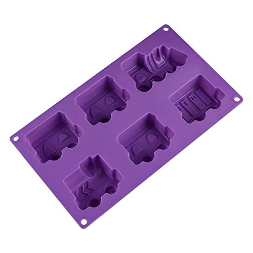 Joyeee Antiadherente de Horneado Molde Silicona, Moldes de Silicona de Tren para Pastel, Pan, Panecillo, Pudín, Gelatina, Jabón - Múltiples Funciones, Cumpleaños de los Niños, Partido.