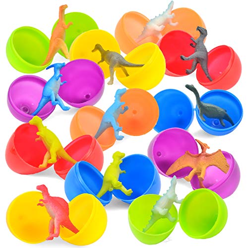 JOYIN 60 Pack Huevos de Pascua con Figuras de Mini Dinosaurios Juguetes