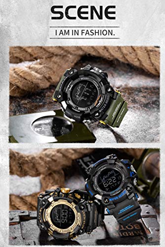 JTTM Reloj Digital para Hombre - 50M Impermeable Deportivo Relojes con Alarma/Cuenta Regresiva/Cronómetro Cronógrafo para Hombre,Lake Blue