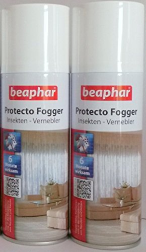 Juego de 2Beaphar Protecto foggers insectos Killing Flea bombas cada 200ml