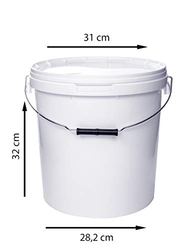 Juego de 4 Cubos con tapa (20 L), color blanco