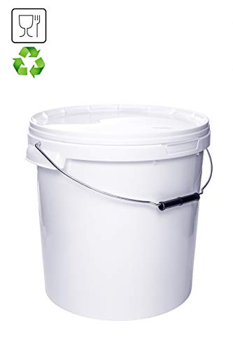 Juego de 4 Cubos con tapa (20 L), color blanco