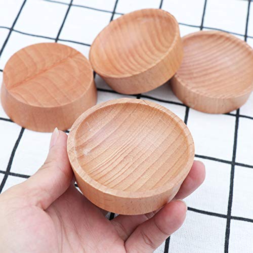 Juego de 4 cuencos de madera maciza para salsa de tomate, salsa, vinagre, azúcar, especias, condimentos, hotel, hogar, restaurante, suministros de UPKOCH